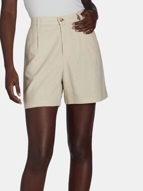 Time and Tru Women's Linen Blend Shorts, 5" Inseam,